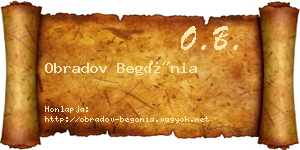 Obradov Begónia névjegykártya
